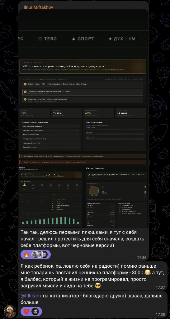 Ильнур Мифтахов, отзыв в чате потока
